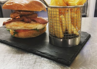 The Bells Hotel Chicken Stacker Burger
